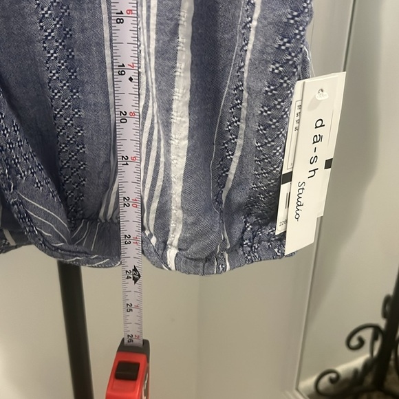 DASH STUDIO New Elegant Blue Striped Blouse - Picture 3 of 6